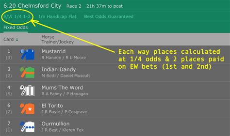 e/w calculator|each way extra place calculator.